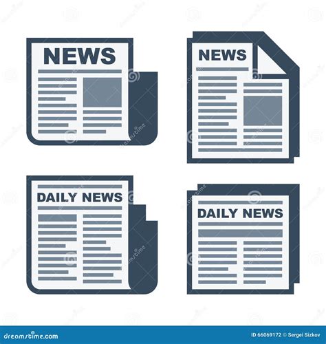 Newspaper Icons Set On White Background Vector Stock Vector