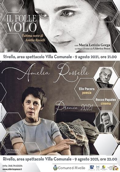 Il 9 Agosto Premio Amelia Rosselli A Rivello Con Rocco Papaleo