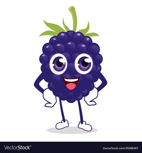 Blueberry Fruit Mascot Cartoon Royalty Free Vector Image