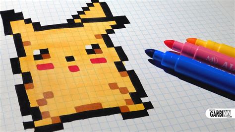 What are pixel art and sprites? Handmade Pixel Art - How To Draw Pikachu #pixelart - YouTube