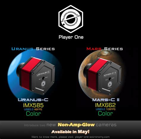 Player One Release Uranus C Imx585 And Mars C Ii Imx662 Cameras