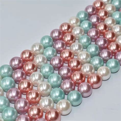 Mm Mm Mm Mm South Mixed Color Sea Shell Pearls Round Etsy