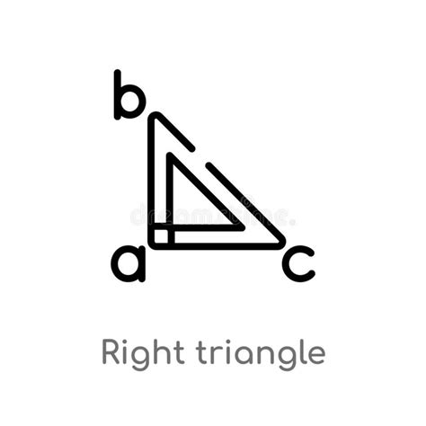Outline Right Triangle Vector Icon Isolated Black Simple Line Element