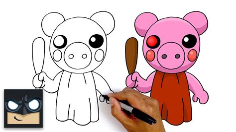 How To Draw Roblox Piggy 🐷 Step By Step Youtube