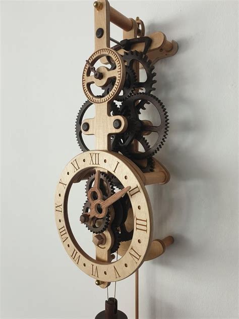 Wooden Wall Clock Cronos Kit Diy Project Kit Steampunk Etsy Uk