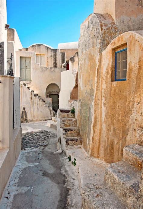 Emporio Village Street In Santorini Greece Stock Photo Image Of