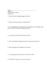 The entire story surround's the main character's desire for vengeance for an insult. English teaching worksheets: Questions