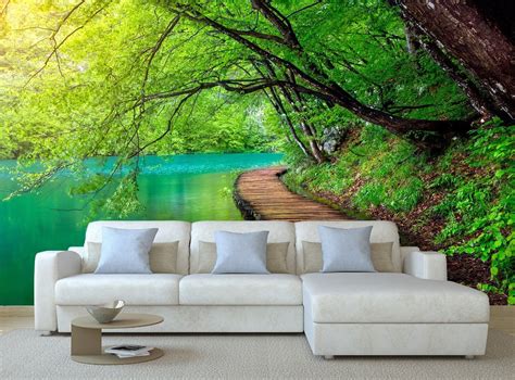 Forest Wall Mural Deep Forest Stream With Crystal Wallpaper Mural Wall