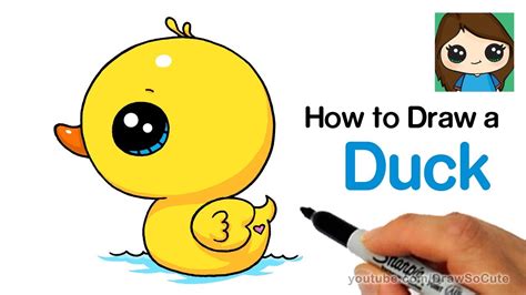 Start drawing donald duck with a pencil sketch. How to Draw a Duck Super Easy and Cute - YouTube