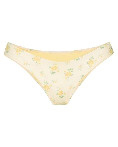 Frankie S Bikinis Katarina Floral Print Bikini Bottoms In Yellow Lyst