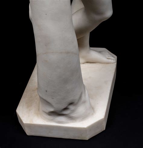 19thc Marble Statue After Praxiteles 29 Tall