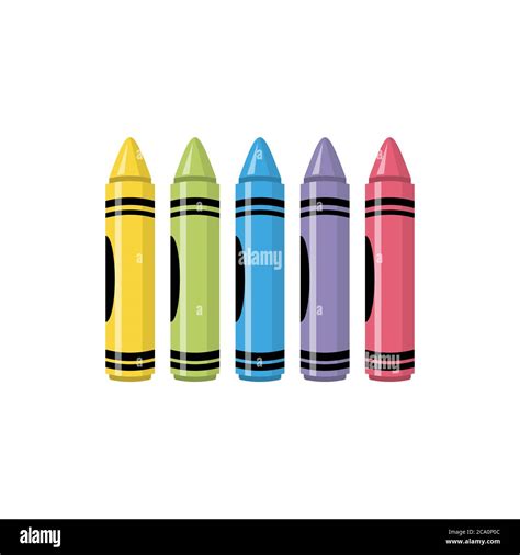 Cartoon Colorful Crayons Vector Illustration Stock Vector Image And Art