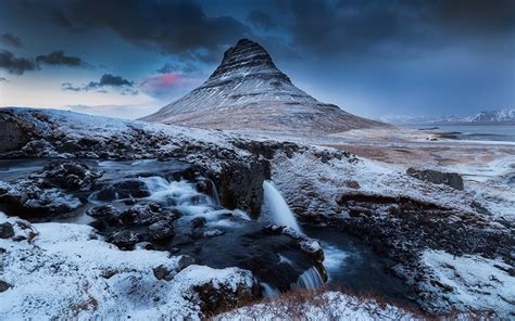 Images Kirkjufell Iceland Nature Mountains Snow