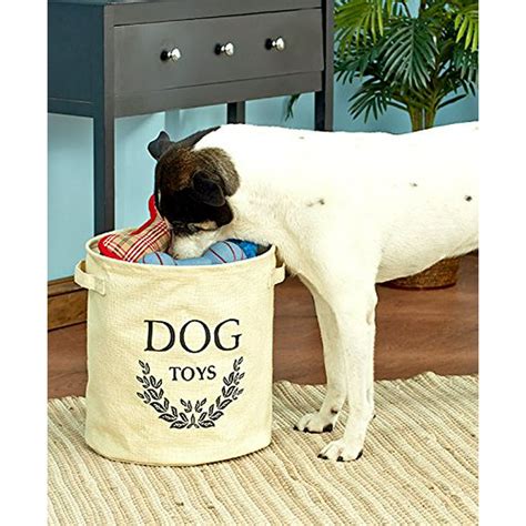 Dog Toy Storage Bucket Beige