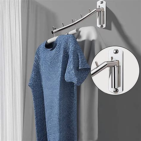 Zivisk 2 Pack Folding Wall Mounted Clothes Hanger Rack With Swing Arm