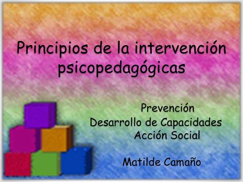 Principios De La Intervención Psicopedagógica