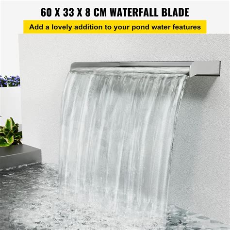 Buy Vevor Waterfall Blade 60cm Stainless Steel Waterfall Spillway