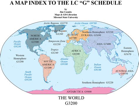 Lc G Schedule Map 1 World Western Association Of Map Libraries