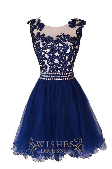 Royal Blue Scoop Lace Homecoming Dresses Prom Dresses Am480 Blue