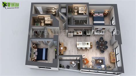 And we provide the areas best selection of elegant wool and nylon carpet, area rugs. Unique Residential Apartment 3D Floor Plan Rendering Ideas by Yantram Floor Plan Designer, San ...
