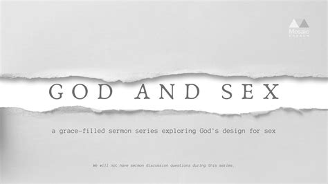 God And Sex Sermon Series Preview And Notice Youtube