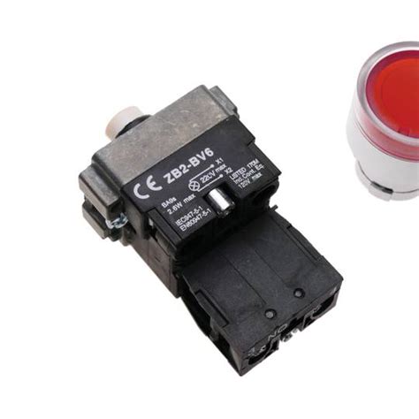 Push Button Momentary 22mm 1no 400v 10a Normal Open With Led Light Red