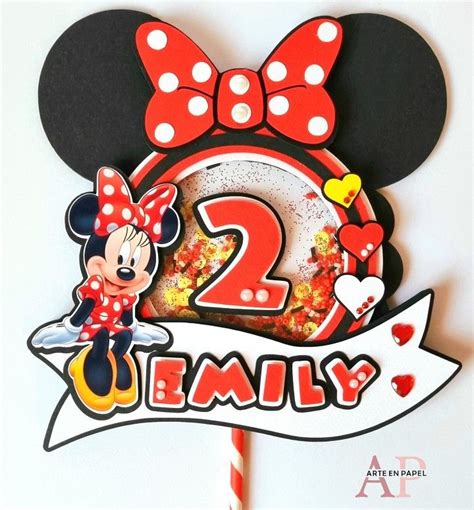 Minnie Mouse Cake Topper Red Minnie Mouse Birthday Topper Etsy Artofit
