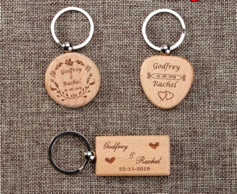 Laser Engraved Wood Key Chain Personalised Birthday T For Etsy