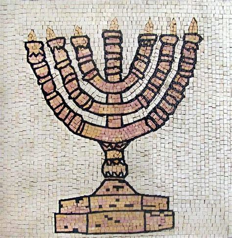 Hannukah Jewish Mosaic Mural Design Religious Mozaico