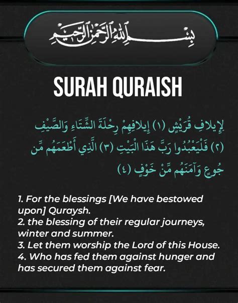 Li Ilafi Quraish In English Arabic And Transliteration Surah Quraish