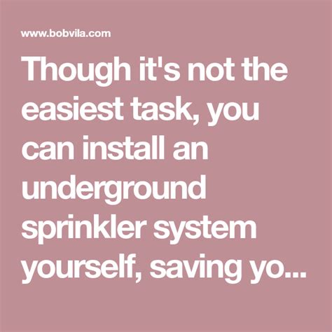 One of my neighbors installed a sprinkler system and he had that golf course like carpet that me. How To: Install an Underground Sprinkler System | Sprinkler system, Underground sprinkler, Sprinkler