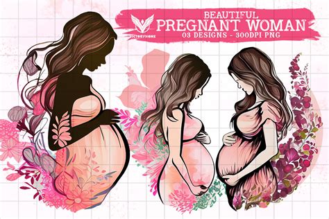 Beautiful Pregnant Woman Clipart Graphic By VictoryHome Creative Fabrica