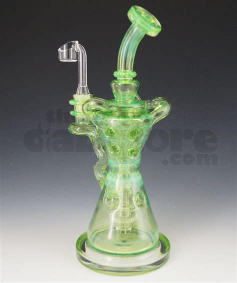 Mad Rob Glass Hour Glass Fab Recycler 14 Mm Female Green Stardust Thedabstore
