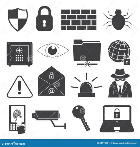 Security Icons Set Stock Vector Illustration Of Symbol 54975421