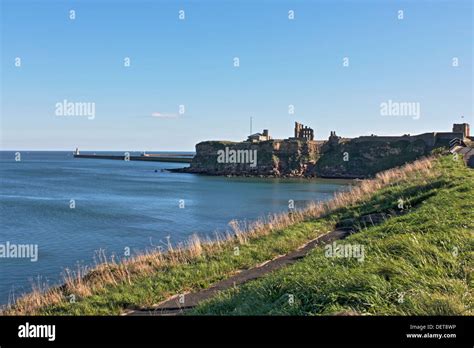 Tranquil Scene Of King Edwards Bay Tynemouth North East England Stock