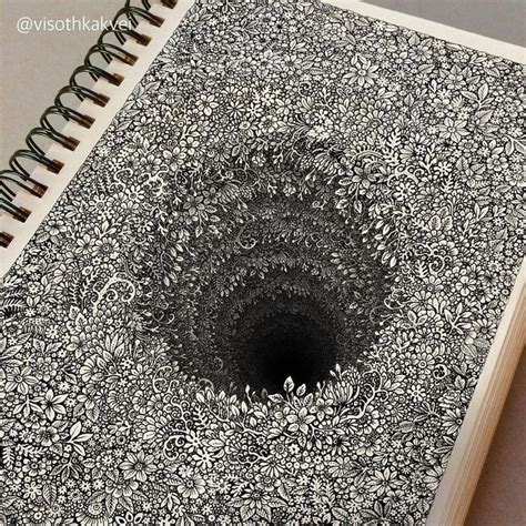 Black Hole Drawing By Visothkakvei Drawing Optical Illusion