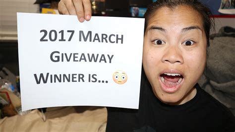 2017 March Giveaway Winner Youtube