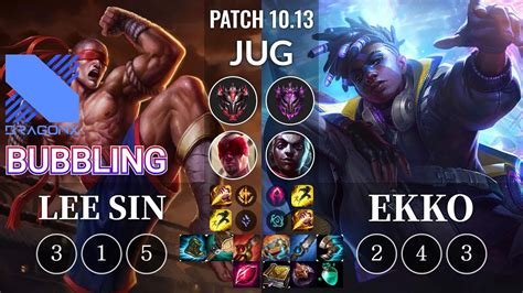 Drx Bubbling Lee Sin Vs Ekko Jungle Kr Patch Youtube