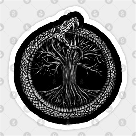 Ouroboros With Tree Of Life Ouroboros Sticker Teepublic