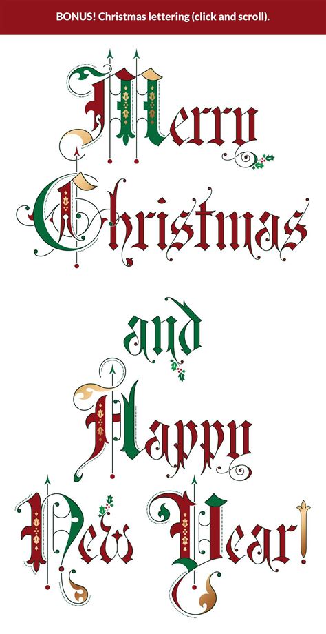 Christmas Gothic Ornamental Alphabet Lettering Christmas Lettering