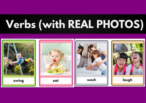 Action Verbs With Real Photos Flashcards Artofit