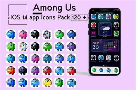 Among Us Ios 14 App Icons Pack 120 Icons 2widgets 1 Etsy