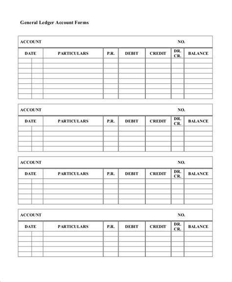 Free 5 Sample Ledger Account Forms In Pdf