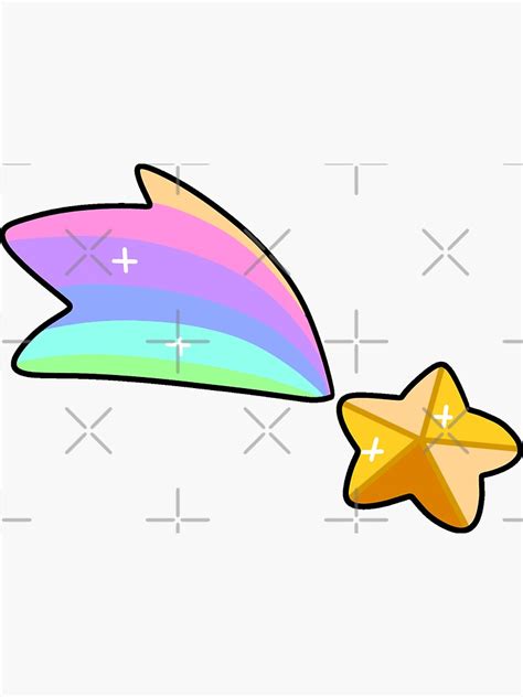 Golden Rainbow Shooting Star Sticker For Sale By Saradaboru Redbubble