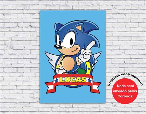 Poster Digital Sonic Personalizadoarquivo A4 Para Download No Elo7