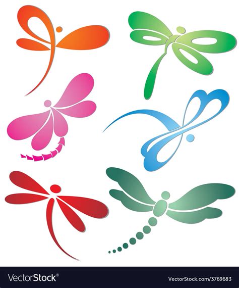 Dragonfly Logo Design Royalty Free Vector Image