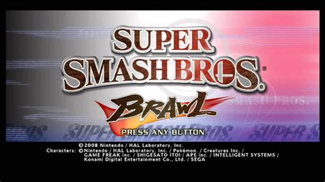 Super Smash Bros Brawl Title Screen Wii Youtube