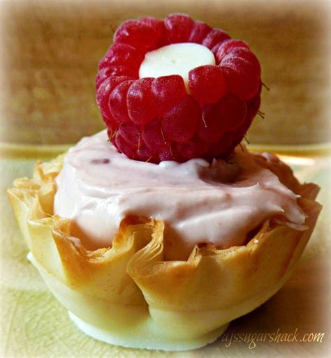Unroll 1/3 phyllo dough so a short end is. Raspberry Cream Cheese Fillo Cups | Easy Desserts | Pinterest | Cream, Cheese and Cream cheeses