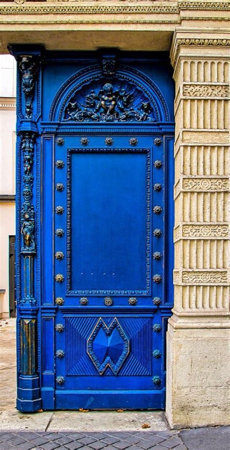 Paris France Mavi Kapılar Eski Kapılar Mavi Kapı