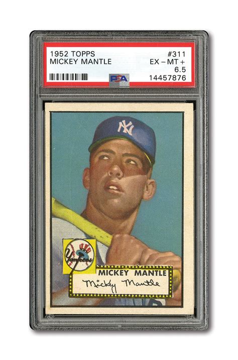 lot detail 1952 topps 311 mickey mantle rookie psa ex mt 6 5